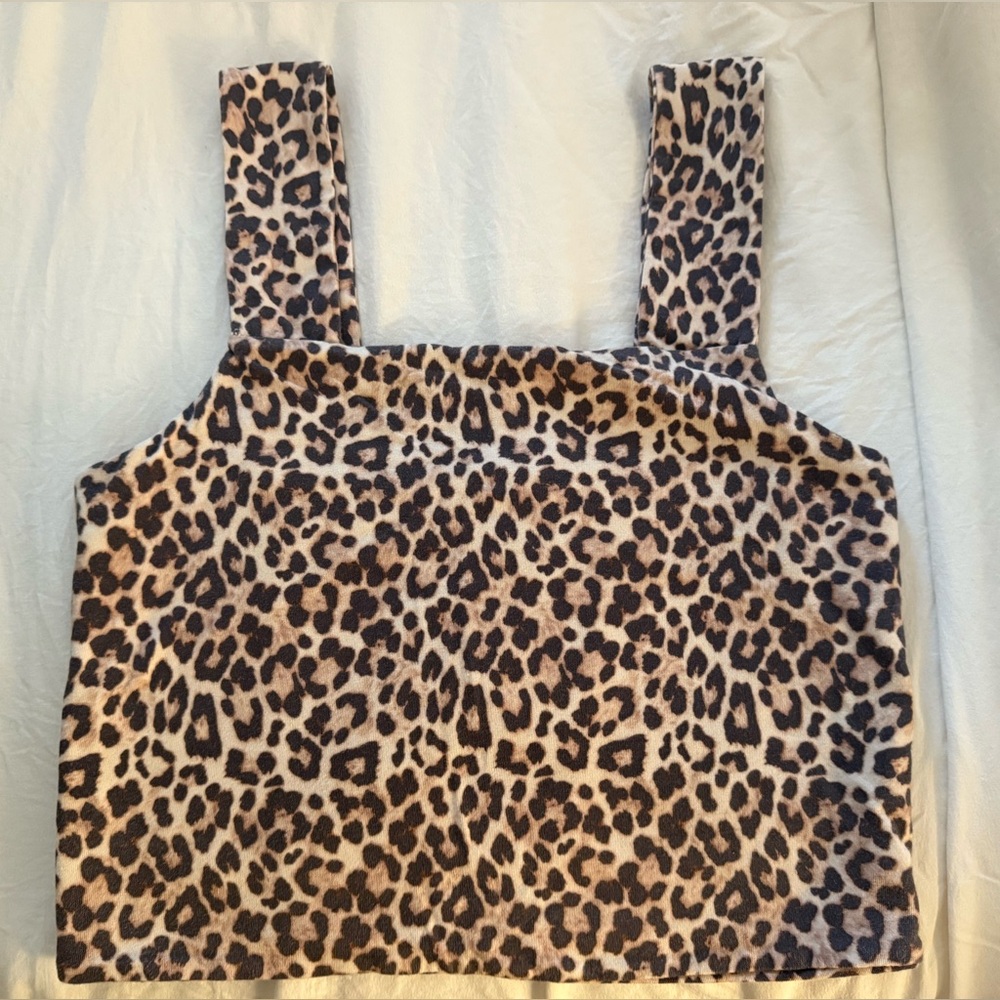 American Eagle Cheetah Cropped Tank